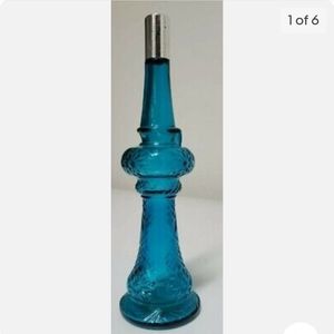 Vintage Avon Collectible Bottle 1978 Moonwind Cologne 6oz Turquoise Blue Color